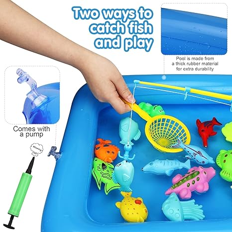 đŖ Kids Magnetic Fishing Game Toy Set with Fishing Pole - Image 2