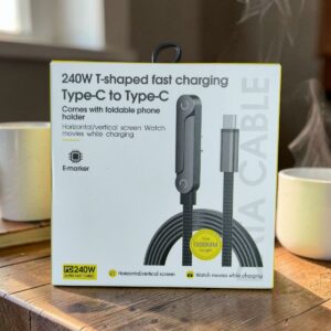 240W Fast Charging Nylon Braided Cable 1.5M with Phone Stand Data Transfer Type-C for Mobile Phone