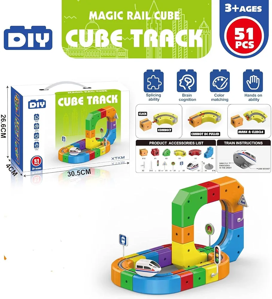 Electric Magnetic 3D Tracks Train for Kids - Image 2